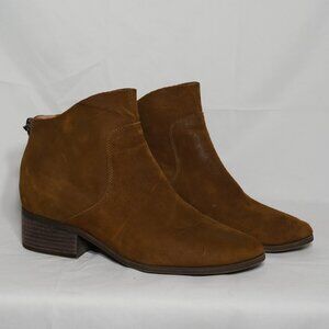 Lucky Brand Suede Leather Ankle Boots Chestnut Brown Women's size 8M